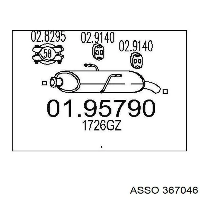 Глушитель, задняя часть 367046 Asso