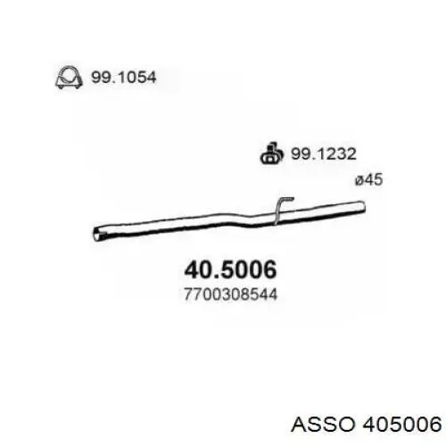 Глушитель, центральная часть 405006 Asso