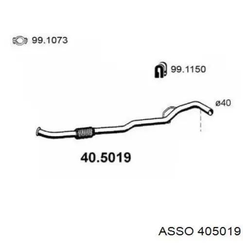 Центральная часть глушителя 405019 Asso