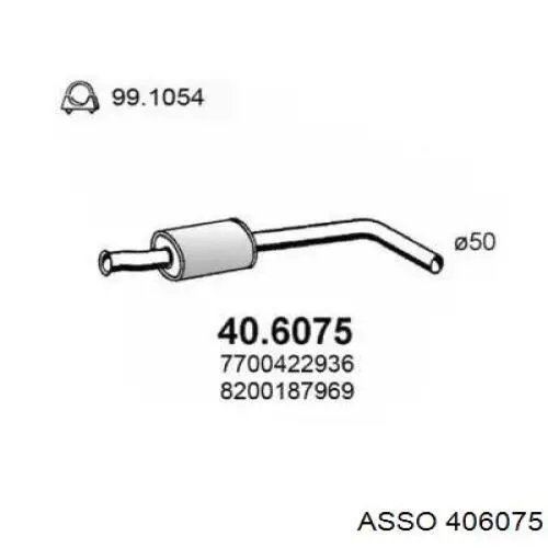 Центральная часть глушителя 406075 Asso