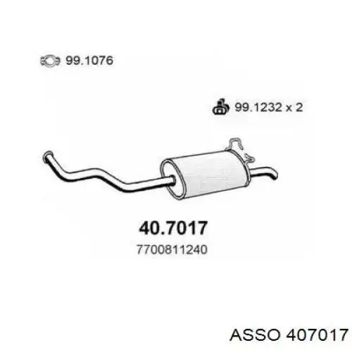 Глушитель, задняя часть 407017 Asso