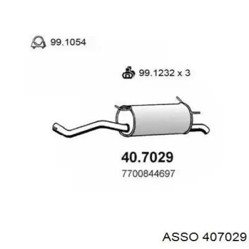 Глушитель задний 407029 Asso