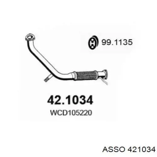 Передняя часть глушителя 421034 Asso