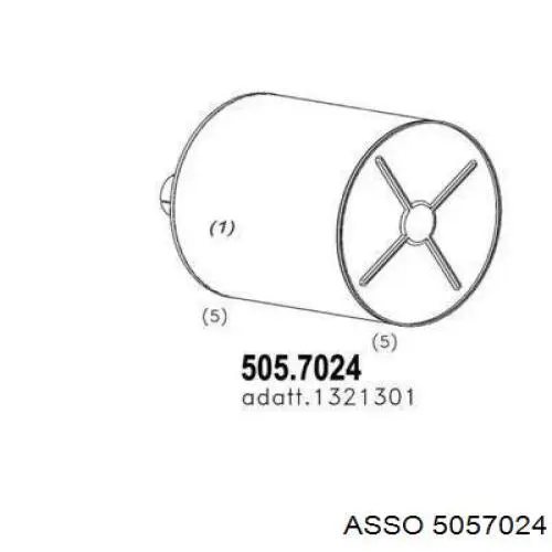 Центральная часть глушителя 5057024 Asso