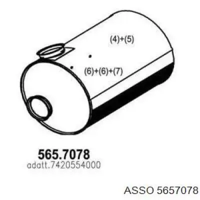 Центральная часть глушителя 5657078 Asso