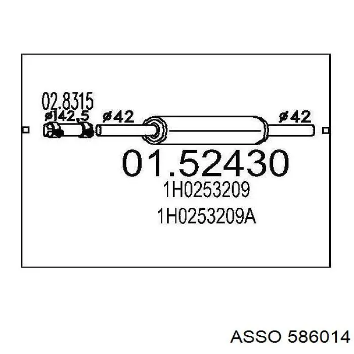 Глушитель, центральная часть 586014 Asso