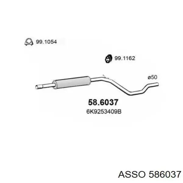 Центральная часть глушителя 586037 Asso