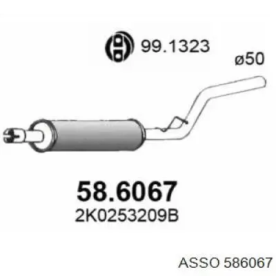 Центральная часть глушителя 586067 Asso