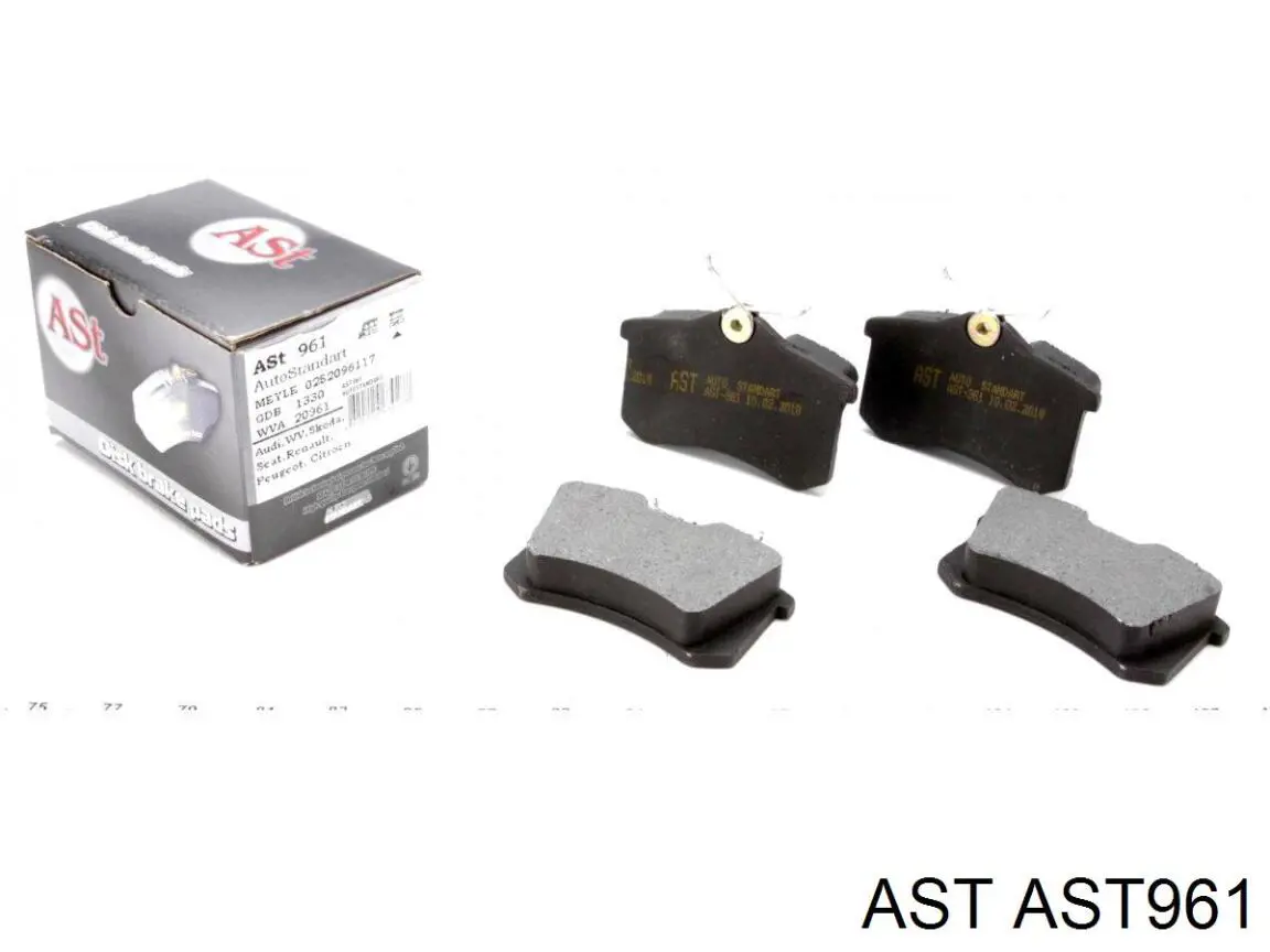 AST961 AST колодки тормозные задние дисковые