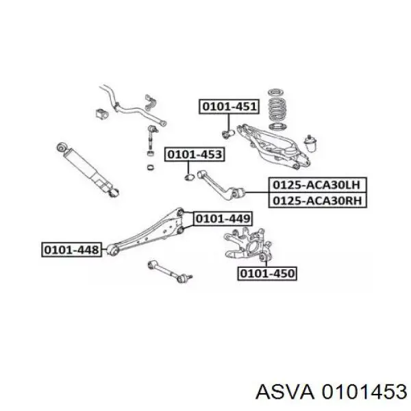 Сайлентблок заднего поперечного рычага внутренний ASVA 0101453