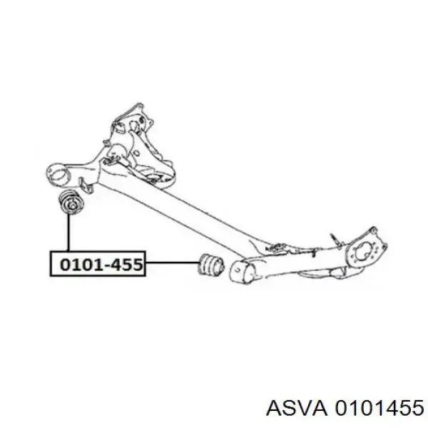 Сайлентблок задней балки (подрамника) 0101455 Asva