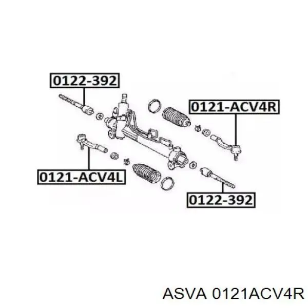 Наконечник рулевой тяги внешний ASVA 0121ACV4R
