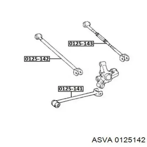 0125-142 Asva тяга поперечная задней подвески