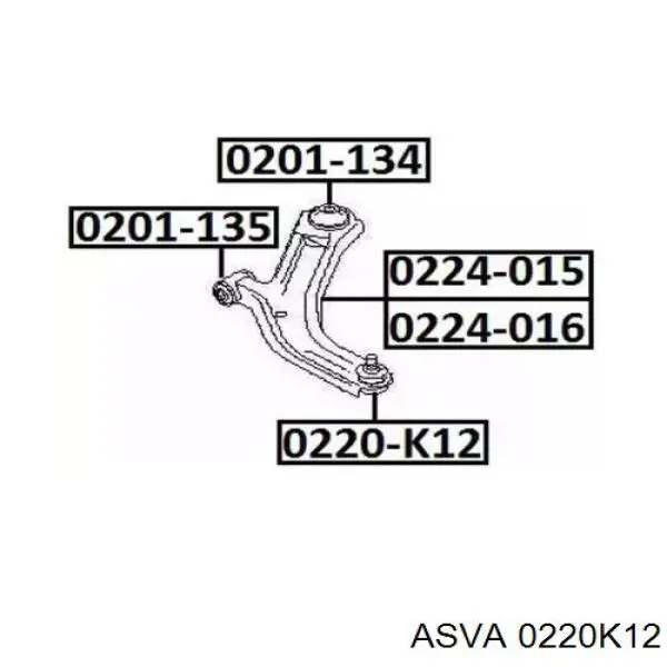 Шаровая опора 0220K12 Asva