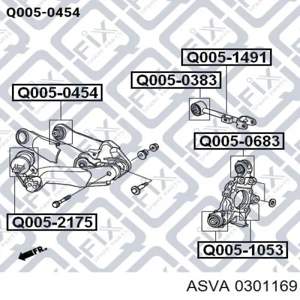Полиуретановый сайлентблок заднего нижнего рычага Asva 0301169 цена, от 8.87 USD