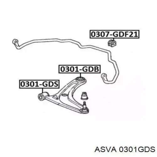 Сайлентблок нижнего переднего рычага  AMP SRB0965A