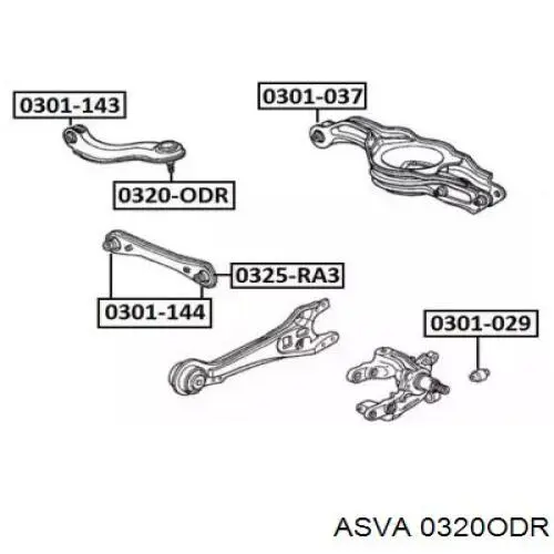 Шаровая опора задней подвески верхняя ASVA 0320ODR