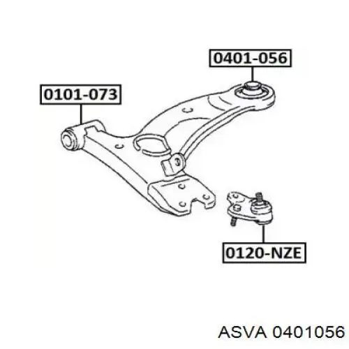 Сайлентблок переднего нижнего рычага ASVA 0401056