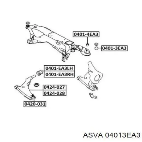 Купить MB303626 Mitsubishi Сайлентблок переднего подрамника