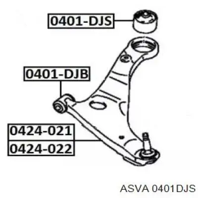 Сайлентблок переднего нижнего рычага ASVA 0401DJS