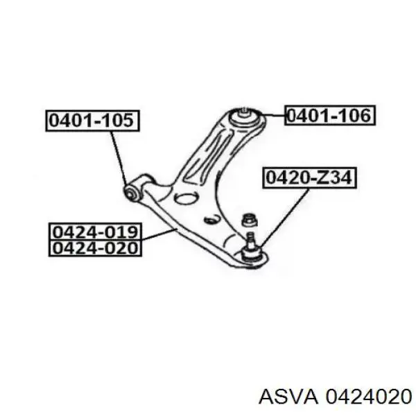 MN186217 Mitsubishi Рычаг передней подвески нижний левый