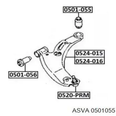 Сайлентблок переднего нижнего рычага ASVA 0501055