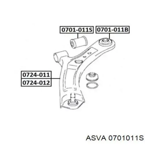 0701011S Asva сайлентблок переднего нижнего рычага