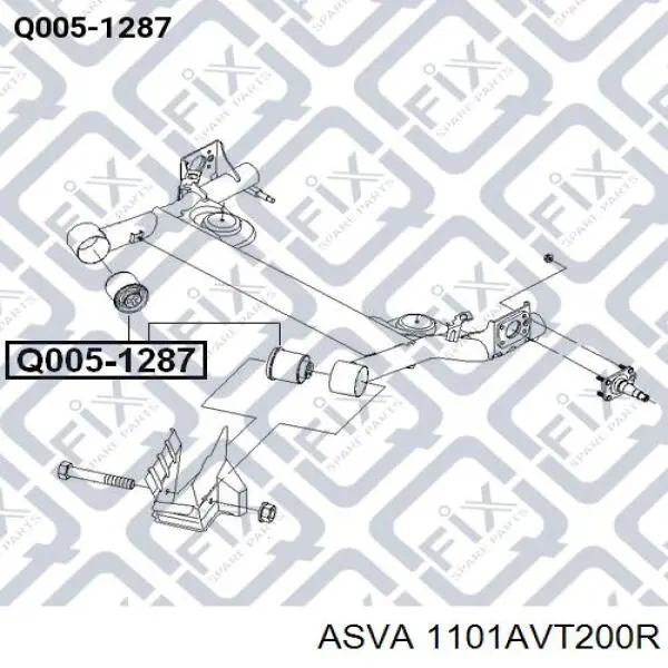 Сайлентблок задней балки (подрамника) 1101AVT200R Asva