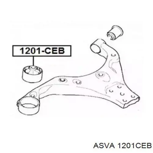 Сайлентблок переднего нижнего рычага 1201CEB Asva
