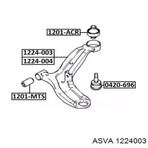  Рычаг передней подвески нижний правый Hyundai Accent 