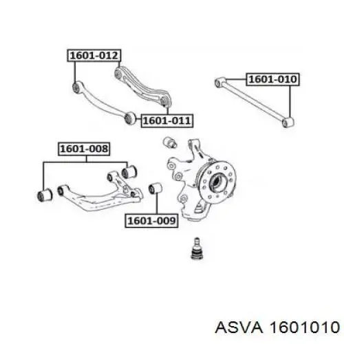 Рычаг задней подвески поперечный ASVA 1601010
