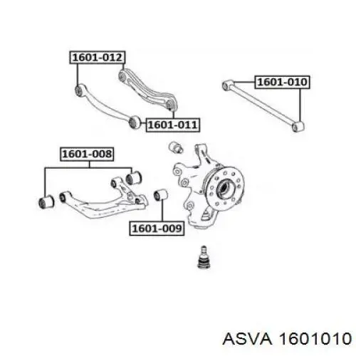 Рычаг задней подвески поперечный 1601010 Asva