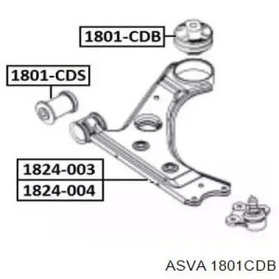 Сайлентблок переднего нижнего рычага 1801CDB Asva