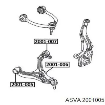 Сайлентблок переднего нижнего рычага 2001005 Asva