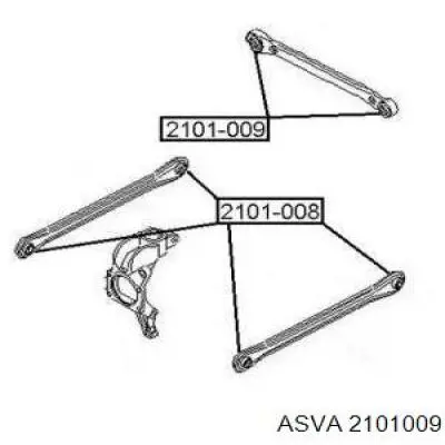 2101009 Asva рычаг (тяга задней подвески продольный нижний левый/правый)