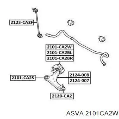 Сайлентблок нижнего переднего рычага  ASVA 2101CA2W