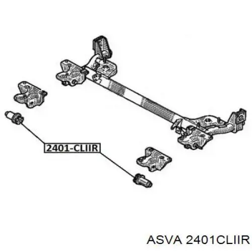 Сайлентблок задней балки (подрамника) 2401CLIIR Asva