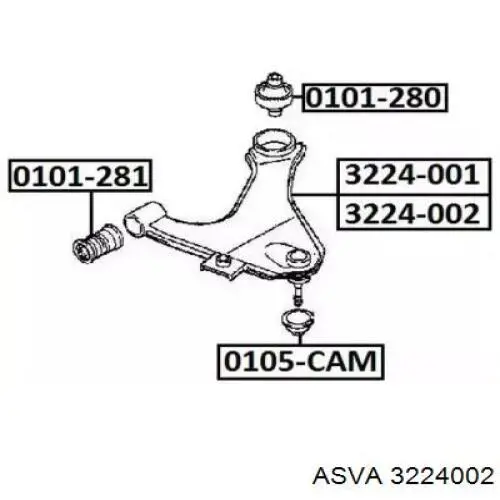 Рычаг передней подвески нижний правый 4306887401 Daihatsu