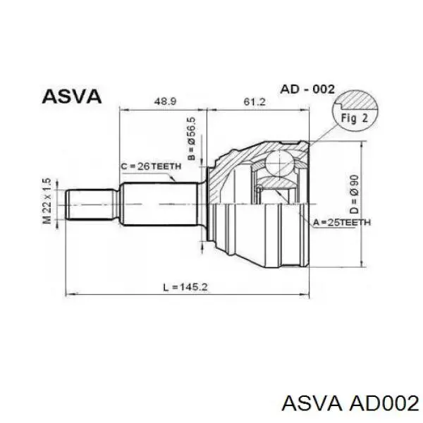 ШРУС наружный передний/задний AD002 ASVA