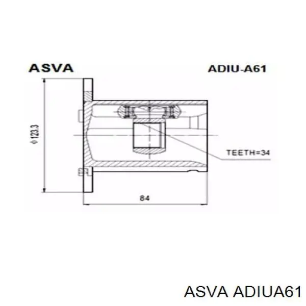Шарнир угловых скоростей внутренний передний Asva ADIUA61 цена, от 56.21 USD