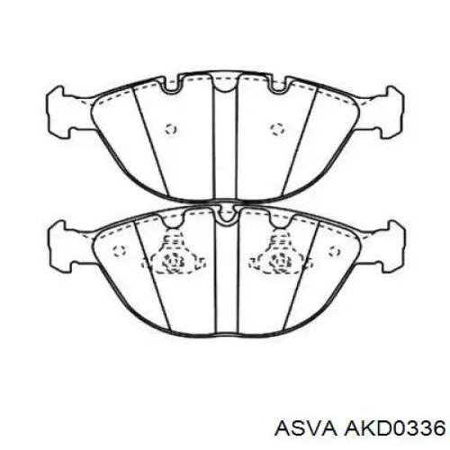 AKD-0336 Asva колодки тормозные передние дисковые