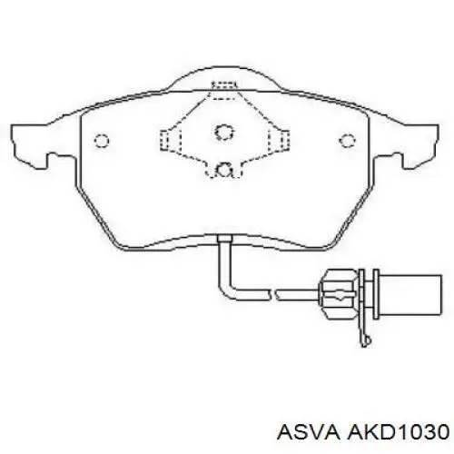 AKD1030 Asva колодки тормозные передние дисковые