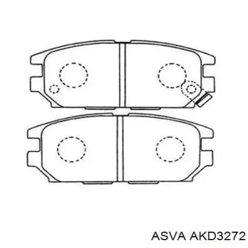 AKD3272 Asva задние тормозные колодки