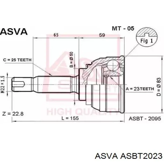 ASBT-2023 Asva пыльник шруса передней полуоси наружный