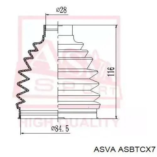 Пыльник ШРУСа наружный ASBTCX7 Asva