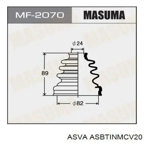 Пыльник шарнира угловых скоростей внутренний передний Asva ASBTINMCV20 цена, от 5.07 USD