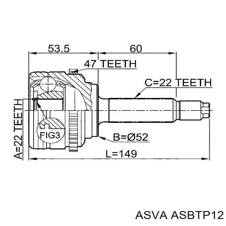 Пыльник ШРУСа наружный ASBTP12 Asva