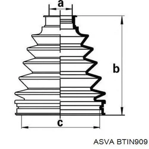 Купить ASBTINACV4 Asva Пыльник ШРУСа внутренний, передней полуоси, правый