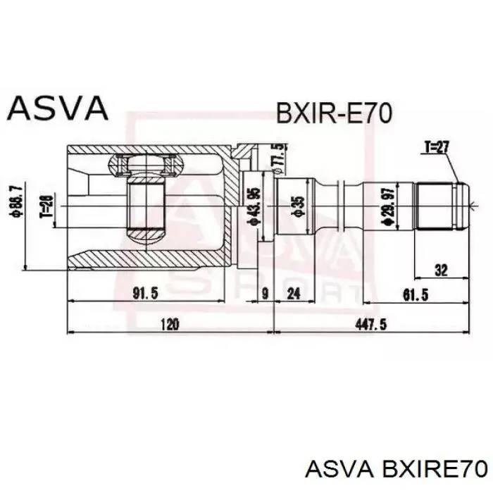 BXIRE70 Asva шрус внутренний передний правый