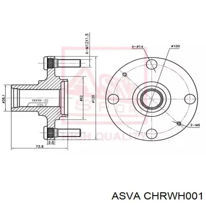 CHRWH001 Asva Ступица колеса передняя